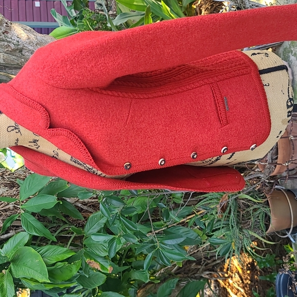 Vintage Geiger Tyrol S. red 100% wool button front sweater. EUC. Made in Austria - Picture 9 of 14